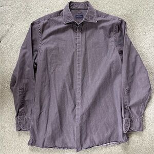 Proper Cloth Mens Gray Washed Denim Shirt